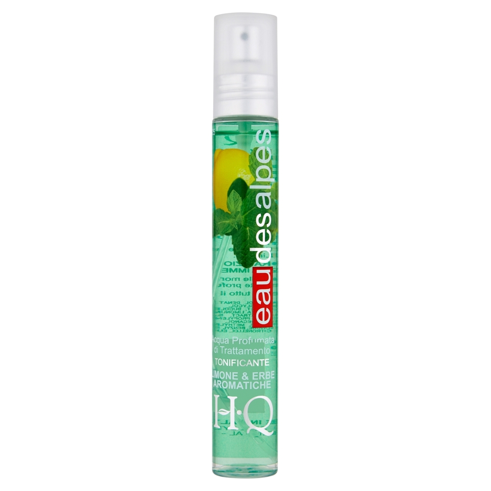 HQ eau des alpes Acqua profumata di trattamento tonificante limone & erbe aromatiche 75 ml